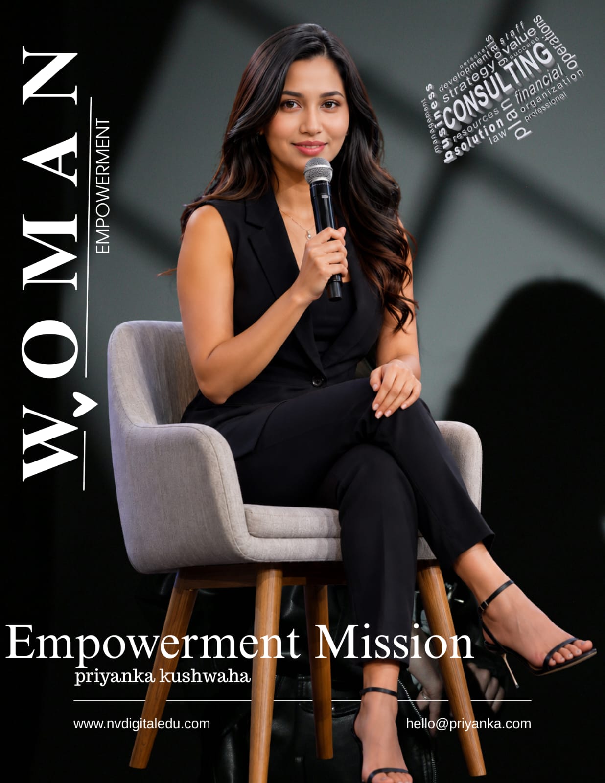 Priyanka speaking on stage