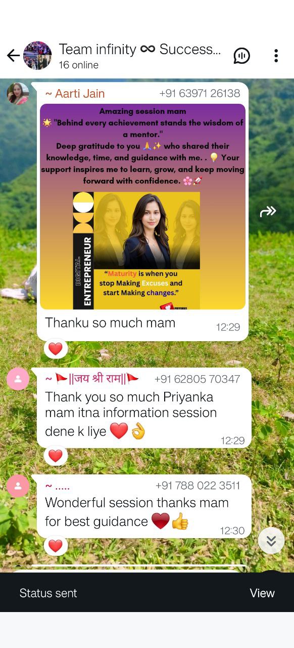 Team Infinity Success — Gratitude